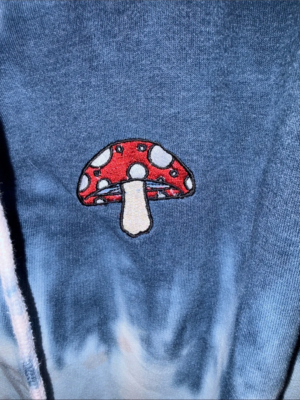 Eighty Eight Tie-Dye Hoodie in Navy Blue, Light Blue & Pink - Picture 3 of 4